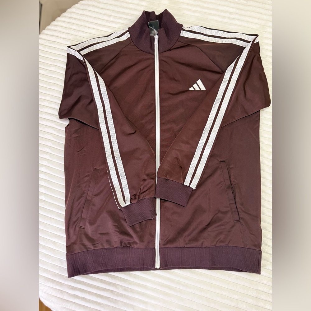 Adidas Chocolate Track SUIT (2 pc) with White Stripes